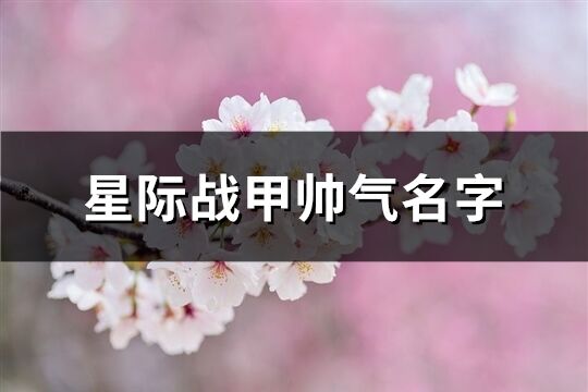 星際戰甲帥氣名字(精選202個)