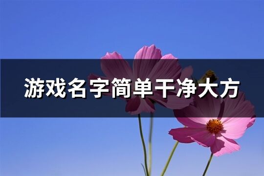 游戲名字簡(jiǎn)單干凈大方(精選558個(gè))
