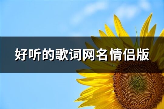 好聽的歌詞網名情侶版(優選224個)