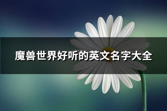 魔獸世界好聽的英文名字大全(優選69個)