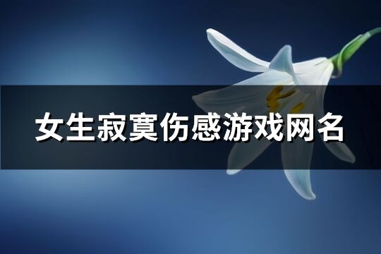 女生寂寞傷感游戲網名(180個)