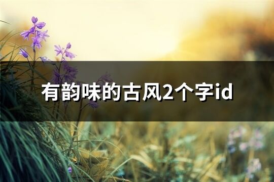 有韻味的古風2個字id(精選432個)