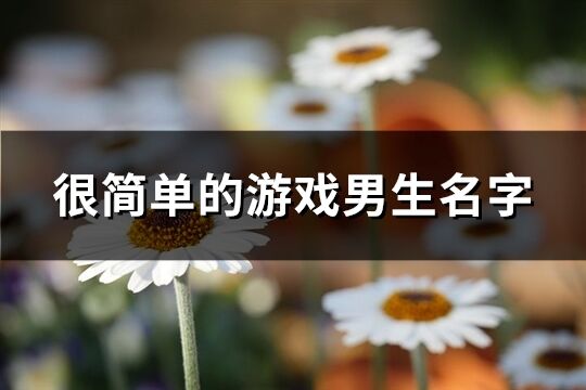 很簡單的游戲男生名字(優選850個)