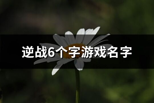 逆戰(zhàn)6個(gè)字游戲名字(優(yōu)選339個(gè))
