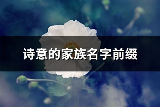 詩(shī)意的家族名字前綴(優(yōu)選90個(gè))