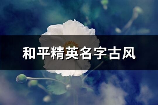 和平精英名字古風(293個)