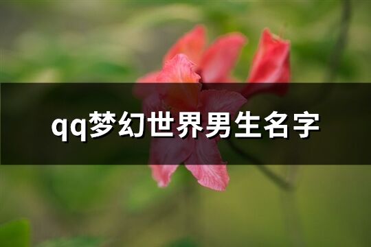 qq夢幻世界男生名字(優選129個)