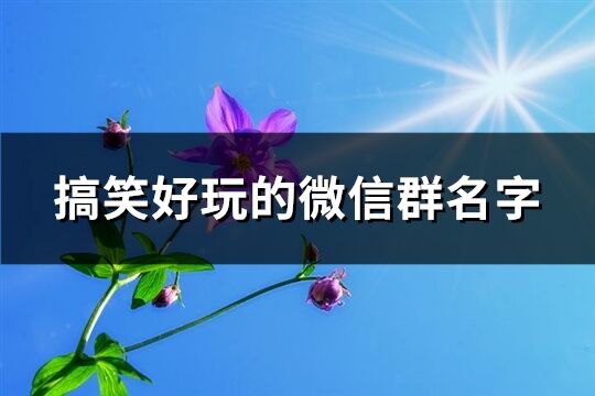 搞笑好玩的微信群名字(230個)