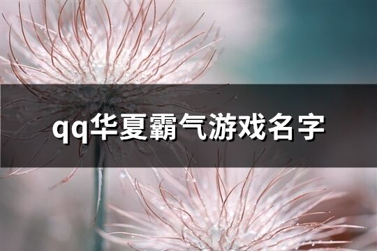 qq華夏霸氣游戲名字(精選105個)