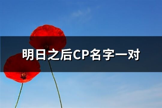明日之后CP名字一對(精選119個)
