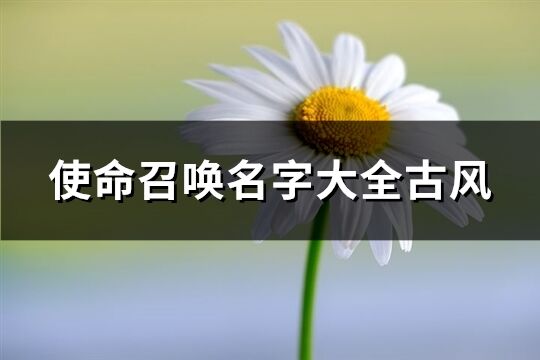 使命召喚名字大全古風(共551個)