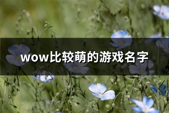 wow比較萌的游戲名字(優選179個)