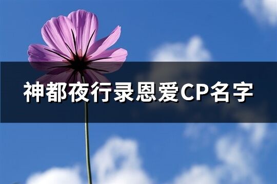 神都夜行錄恩愛CP名字(共402個)