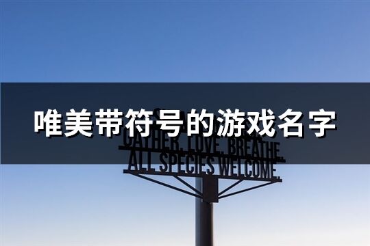 唯美帶符號的游戲名字(共164個)