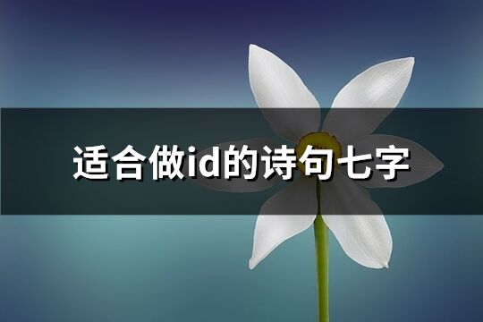 適合做id的詩句七字(優(yōu)選208個)