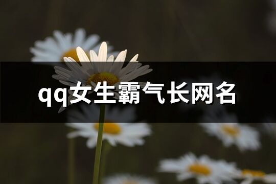 qq女生霸氣長(zhǎng)網(wǎng)名