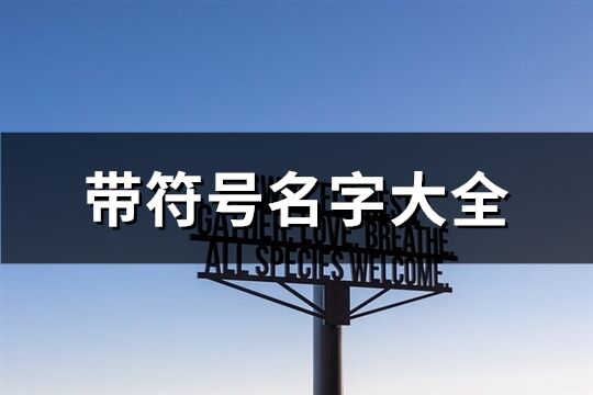 帶符號名字大全(133個)