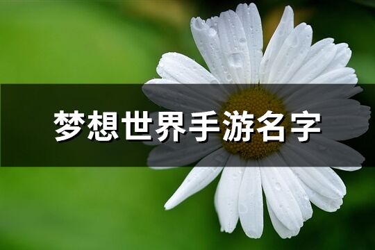 夢想世界手游名字(精選335個)