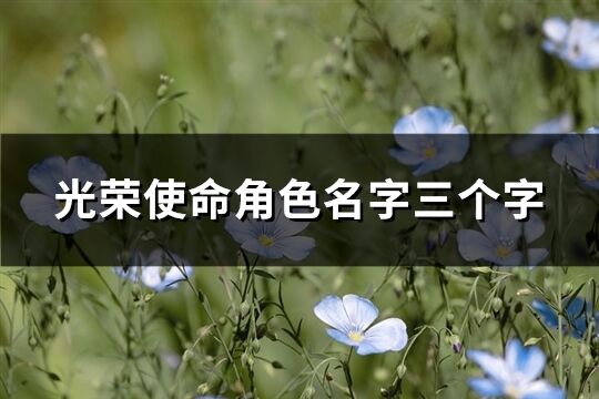 光榮使命角色名字三個字(共544個)