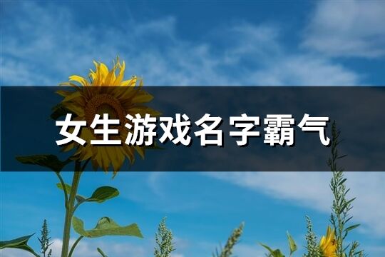 女生游戲名字霸氣(共501個)