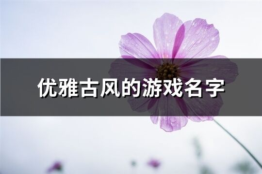 優雅古風的游戲名字(570個)