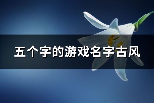 五個字的游戲名字古風(共557個)