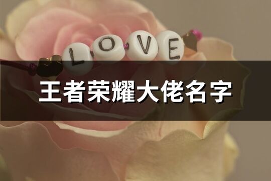 王者榮耀大佬名字(優(yōu)選150個)