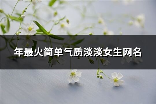 年最火簡(jiǎn)單氣質(zhì)淡淡女生網(wǎng)名(1384個(gè))
