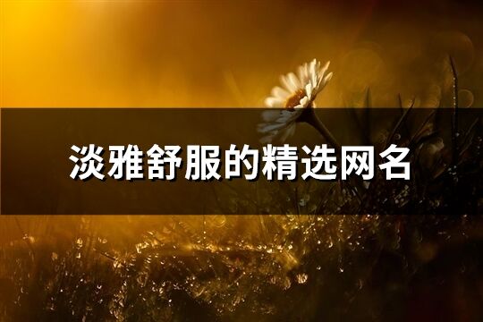 淡雅舒服的精選網(wǎng)名(精選821個)