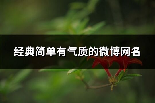 經典簡單有氣質的微博網名(470個)