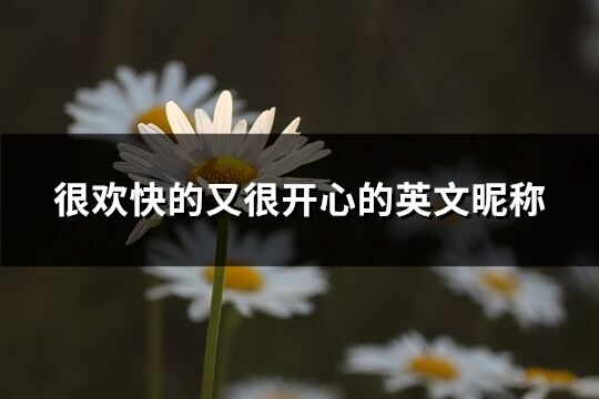 很歡快的又很開心的英文昵稱(優選84個)