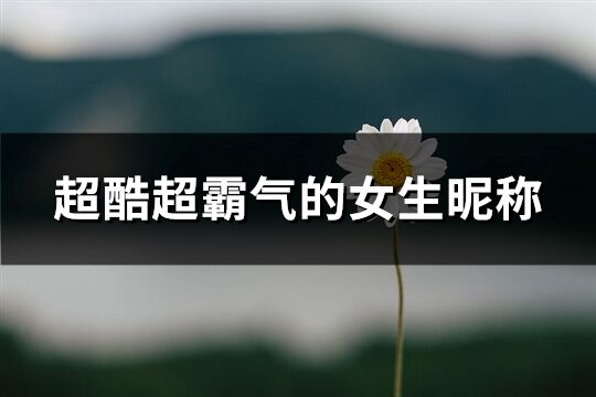 超酷超霸氣的女生昵稱(996個)