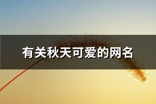 有關(guān)秋天可愛的網(wǎng)名(194個)