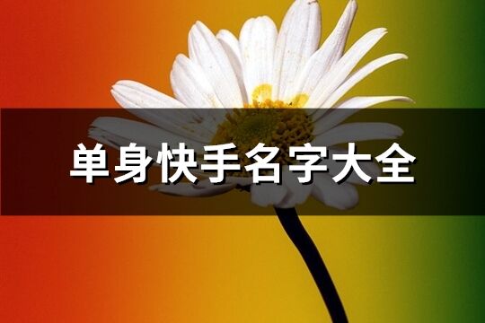 單身快手名字大全(精選149個)