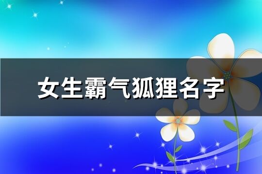 女生霸氣狐貍名字(精選244個)
