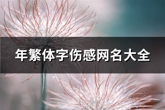 年繁體字傷感網名大全(357個)