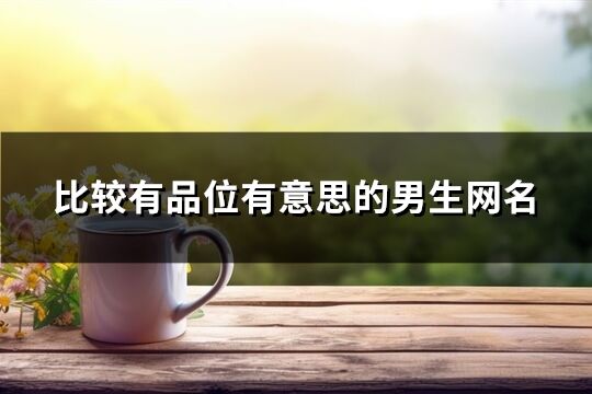 比較有品位有意思的男生網名(精選636個)