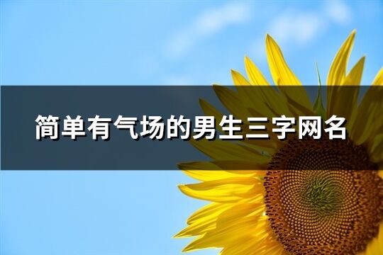 簡單有氣場的男生三字網名(優選762個)