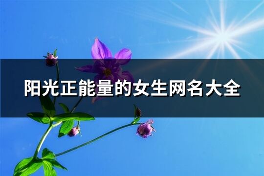 陽光正能量的女生網名大全(優選213個)