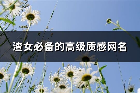 渣女必備的高級質感網名(共104個)