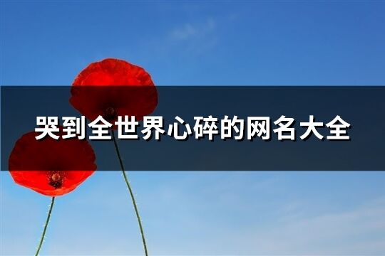 哭到全世界心碎的網名大全(精選425個)