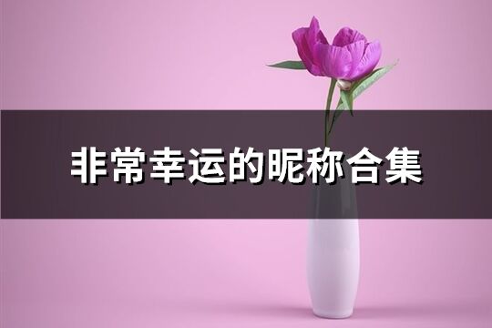 非常幸運的昵稱合集(共495個)