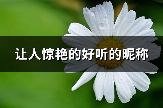 讓人驚艷的好聽的昵稱(共431個)