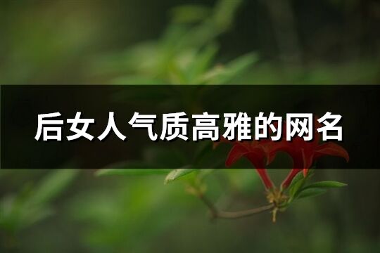 后女人氣質(zhì)高雅的網(wǎng)名(共843個(gè))