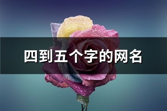 四到五個字的網名(精選446個)