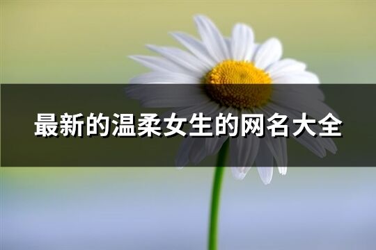 最新的溫柔女生的網名大全(精選696個)