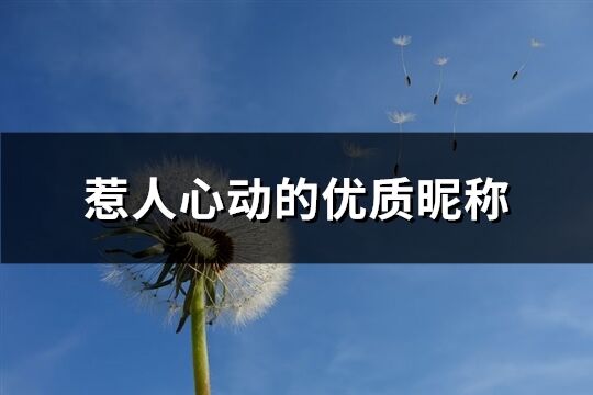 惹人心動的優質昵稱(優選558個)