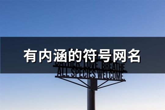 有內涵的符號網名(共90個)