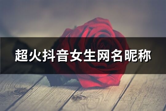 超火抖音女生網(wǎng)名昵稱(共835個(gè))
