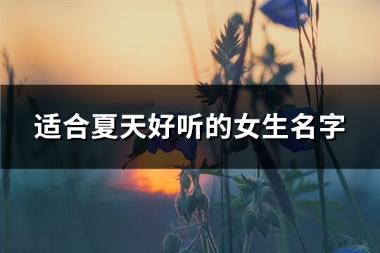 適合夏天好聽的女生名字(240個)
